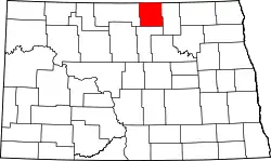 Karte von Rolette County innerhalb von North Dakota