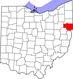 Karte von Columbiana County innerhalb von Ohio