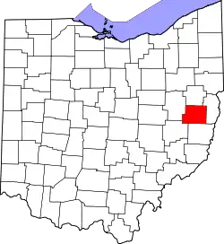 Karte von Harrison County innerhalb von Ohio
