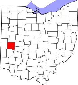 Karte von Miami County innerhalb von Ohio