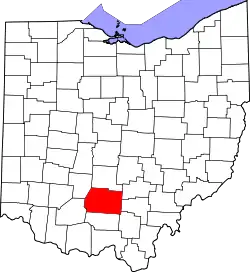 Karte von Ross County innerhalb von Ohio