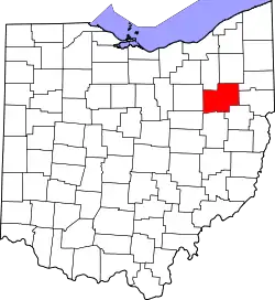 Karte von Stark County innerhalb von Ohio
