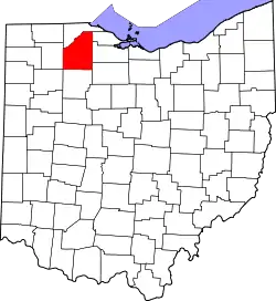 Karte von Wood County innerhalb von Ohio