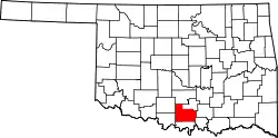 Karte von Carter County innerhalb von Oklahoma