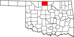 Karte von Grant County innerhalb von Oklahoma