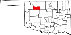 Karte von Major County innerhalb von Oklahoma