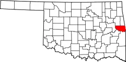 Karte von Sequoyah County innerhalb von Oklahoma
