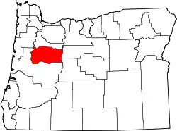 Karte von Linn County innerhalb von Oregon