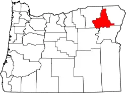 Karte von Union County innerhalb von Oregon