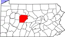 Karte von Clearfield County innerhalb von Pennsylvania