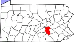 Karte von Dauphin County innerhalb von Pennsylvania