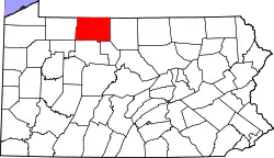 Karte von McKean County innerhalb von Pennsylvania