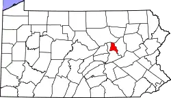 Karte von Montour County innerhalb von Pennsylvania