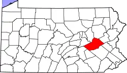 Karte von Schuylkill County innerhalb von Pennsylvania