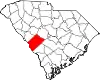 Karte von Aiken County innerhalb von South Carolina