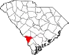 Karte von Allendale County innerhalb von South Carolina