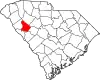 Karte von Greenwood County innerhalb von South Carolina