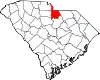 Karte von Lancaster County innerhalb von South Carolina