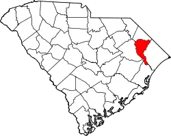 Karte von Marion County innerhalb von South Carolina
