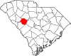 Karte von Saluda County innerhalb von South Carolina