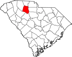 Karte von Union County innerhalb von South Carolina