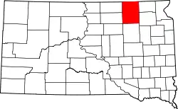 Karte von Brown County innerhalb von South Dakota