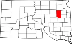 Karte von Clark County innerhalb von South Dakota
