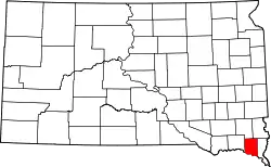Karte von Clay County innerhalb von South Dakota
