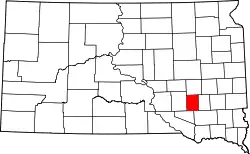 Karte von Davison County innerhalb von South Dakota