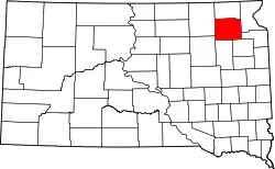 Karte von Day County innerhalb von South Dakota