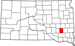 Karte von Hanson County innerhalb von South Dakota