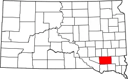 Karte von Hutchinson County innerhalb von South Dakota