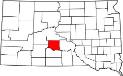 Karte von Jones County innerhalb von South Dakota