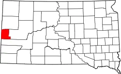 Karte von Lawrence County innerhalb von South Dakota