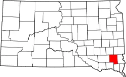 Karte von Turner County innerhalb von South Dakota