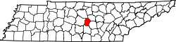 Karte von Cannon County innerhalb von Tennessee