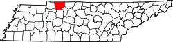 Karte von Montgomery County innerhalb von Tennessee
