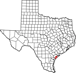 Karte von Aransas County innerhalb von Texas