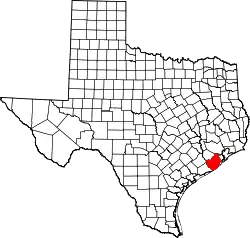 Karte von Brazoria County innerhalb von Texas