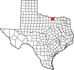 Karte von Cooke County innerhalb von Texas