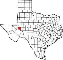Karte von Crane County innerhalb von Texas