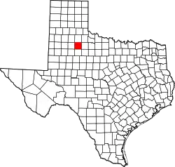 Karte von Dickens County innerhalb von Texas