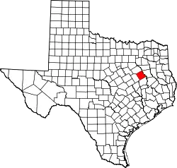 Karte von Freestone County innerhalb von Texas