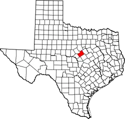 Karte von Hamilton County innerhalb von Texas