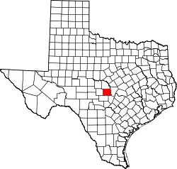 Karte von Llano County innerhalb von Texas