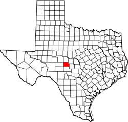 Karte von Menard County innerhalb von Texas