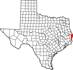 Karte von Newton County innerhalb von Texas