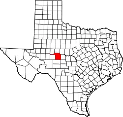 Karte von Tom Green County innerhalb von Texas