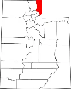 Karte von Rich County innerhalb von Utah
