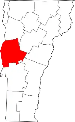 Karte von Addison County innerhalb von Vermont